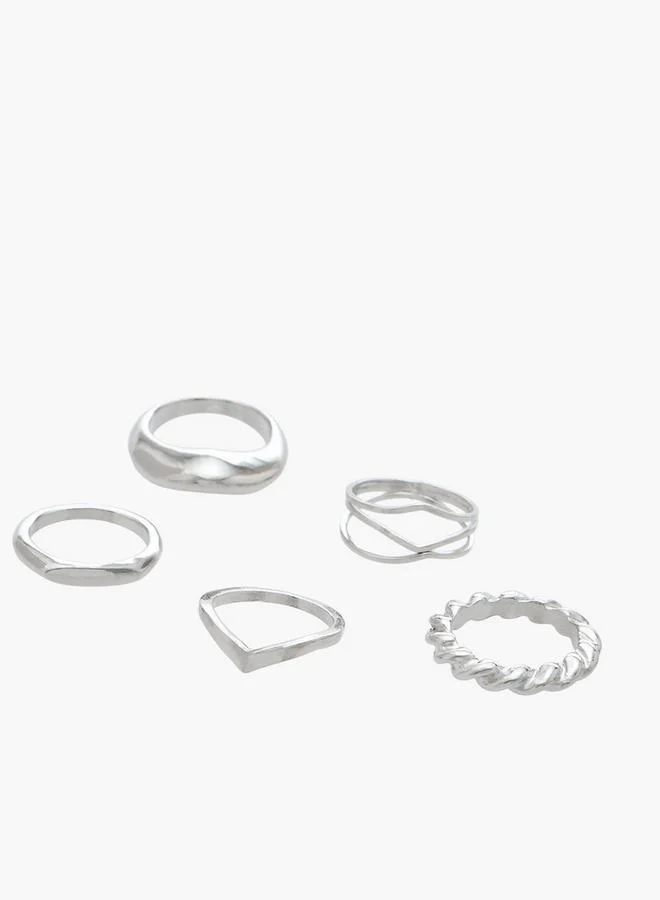 فلورا بيلا من شو إكسبرس Gold Tone Ring With Chunky Design - Set Of 5 Ramadan Collections